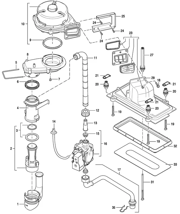 Exploded view Nefit (Bosch) TrendLine HRC25 CW4: Gasregelblok