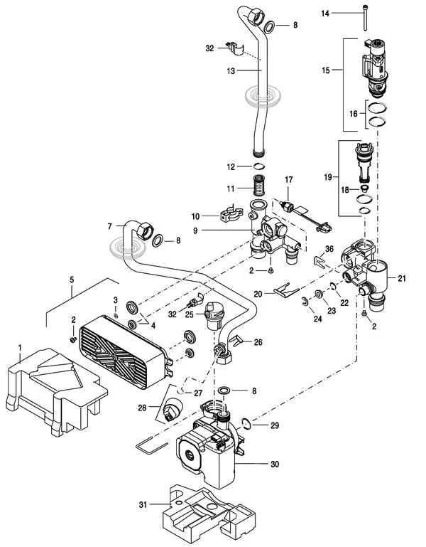 Exploded view Nefit (Bosch) TrendLine HRC25 CW4: Hydroliek
