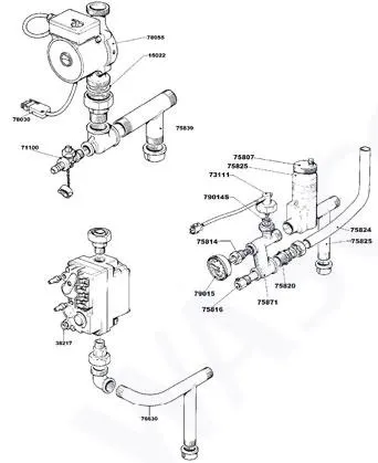 Exploded view Nefit (Bosch) Turbo 45: Gasblok pomp