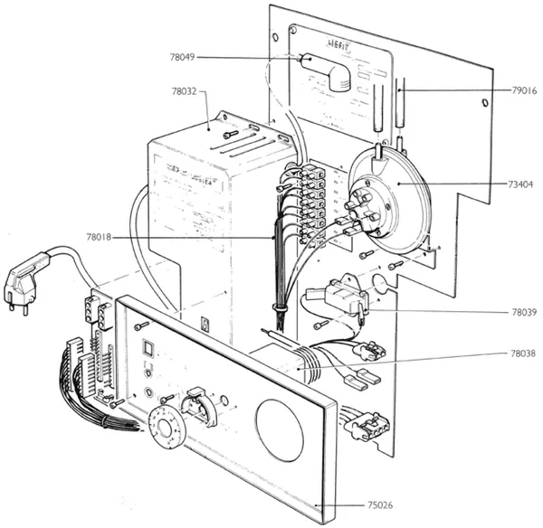 Exploded view Nefit (Bosch) Turbo 80 T32: Paneel