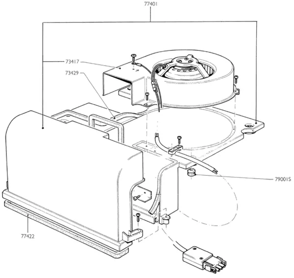 Exploded view Nefit (Bosch) Turbo 80 T32: Ventilator