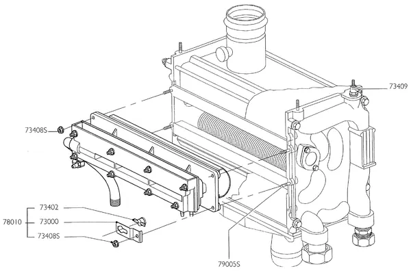 Exploded view Nefit (Bosch) Turbo 90 HR32: Brander wisselaar