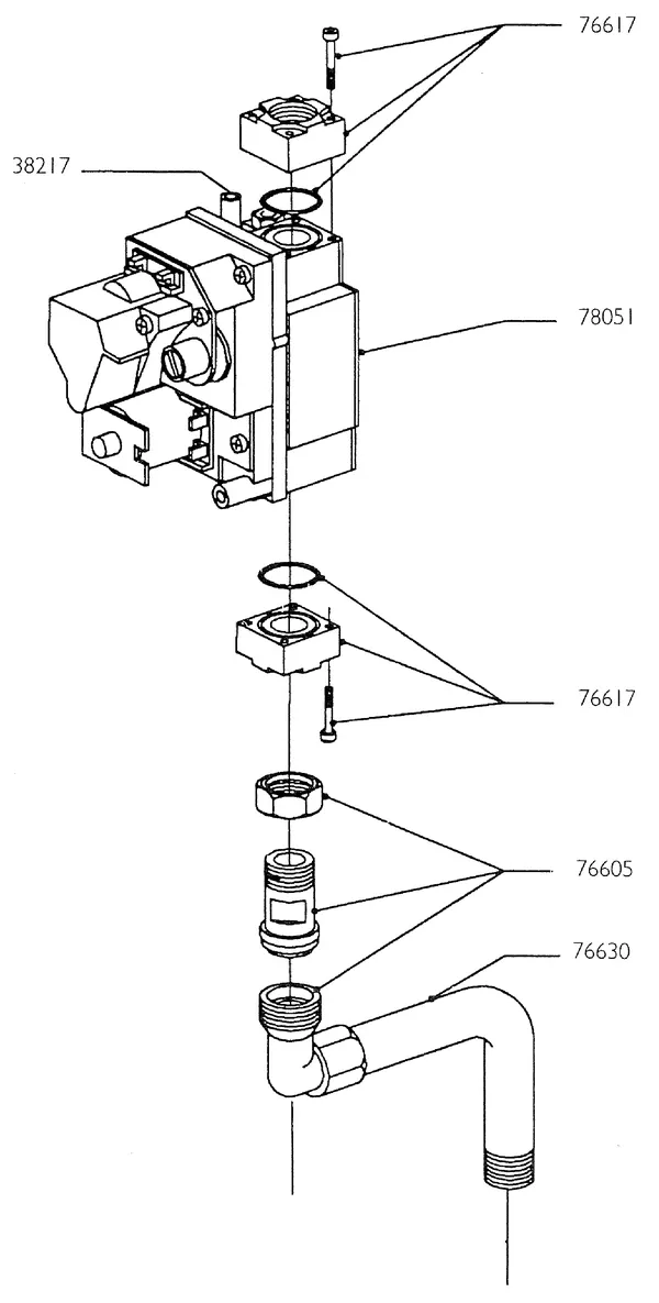 Exploded view Nefit (Bosch) Turbo 90 HR45: Gasregelblok
