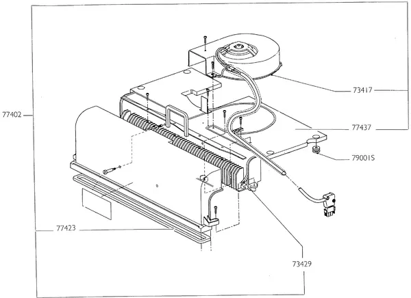 Exploded view Nefit (Bosch) Turbo 90 HR45: Ventilator