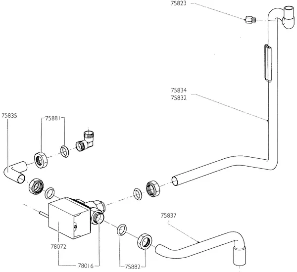 Exploded view Nefit (Bosch) Turbo 90 HRC21V: Aanvoercircuit