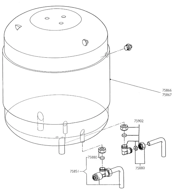 Exploded view Nefit (Bosch) Turbo 90 HRC21V: Boiler
