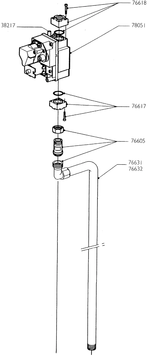 Exploded view Nefit (Bosch) Turbo 90 HRC21V: Gasregelblok
