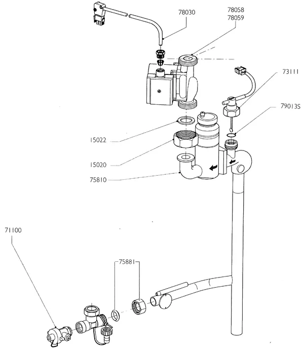 Exploded view Nefit (Bosch) Turbo 90 HRC21V: Retourcircuit