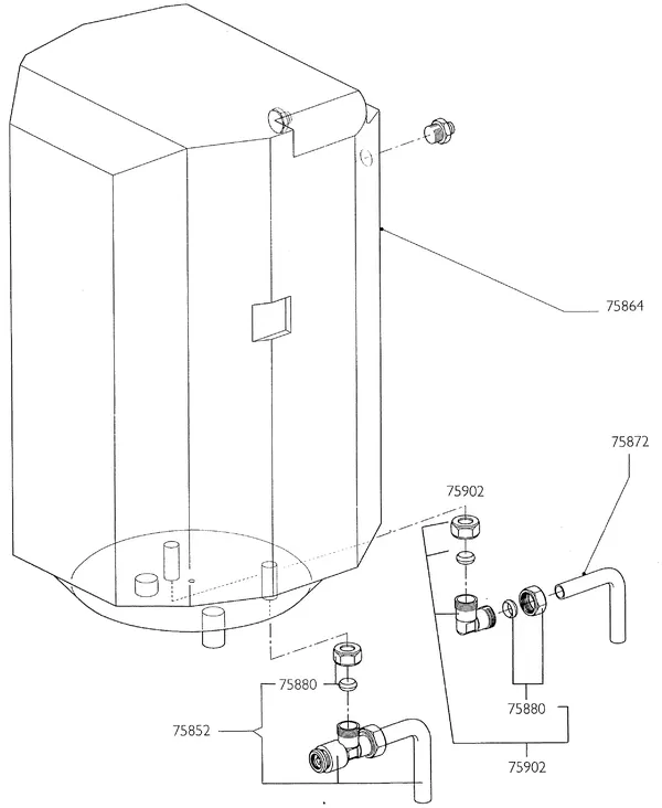 Exploded view Nefit (Bosch) Turbo 90 HRC32H: Boiler