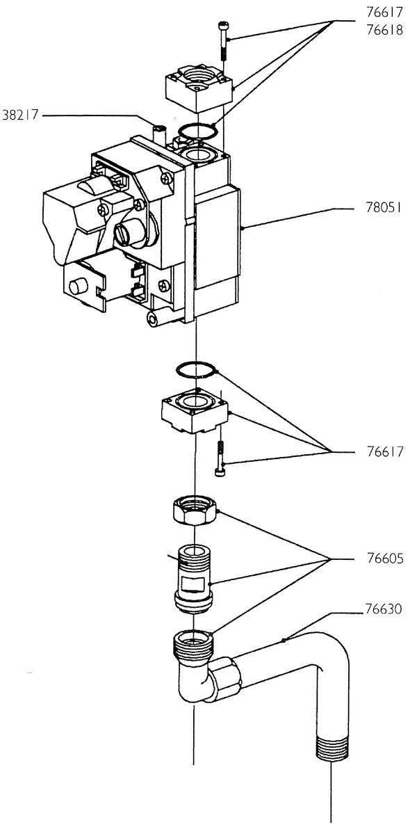 Exploded view Nefit (Bosch) Turbo 90 HRC32H: Gasregelblok