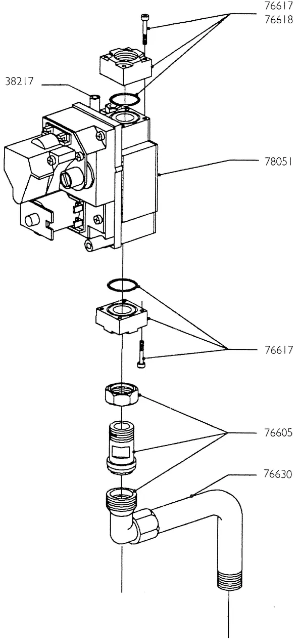 Exploded view Nefit (Bosch) Turbo 90 HRC32H: Gasregelblok