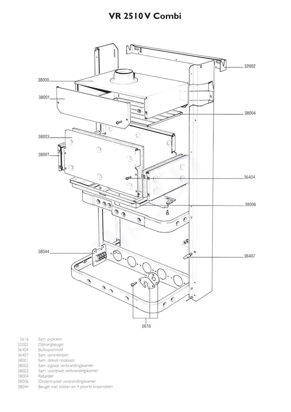 Exploded view Nefit (Bosch) VR 2510V Combi: Frame