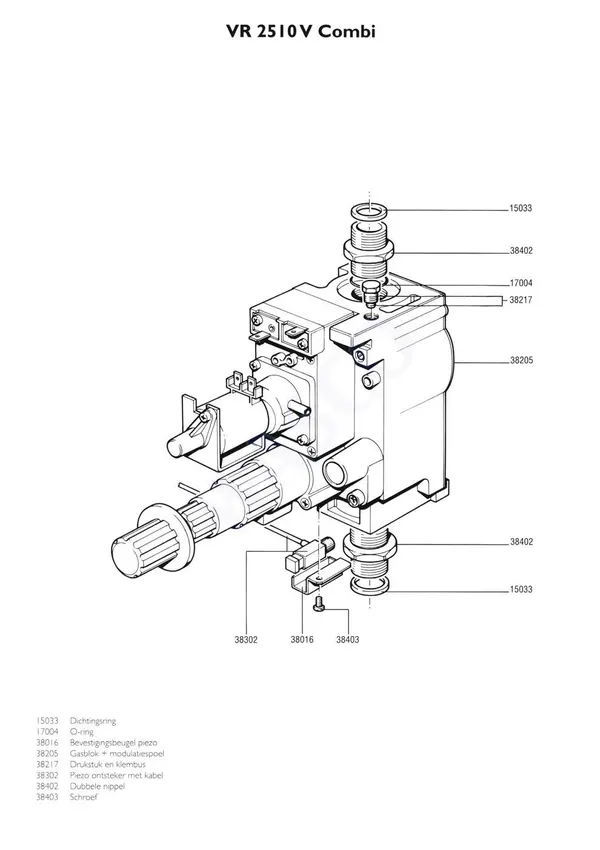 Exploded view Nefit (Bosch) VR 2510V Combi: Gasblok