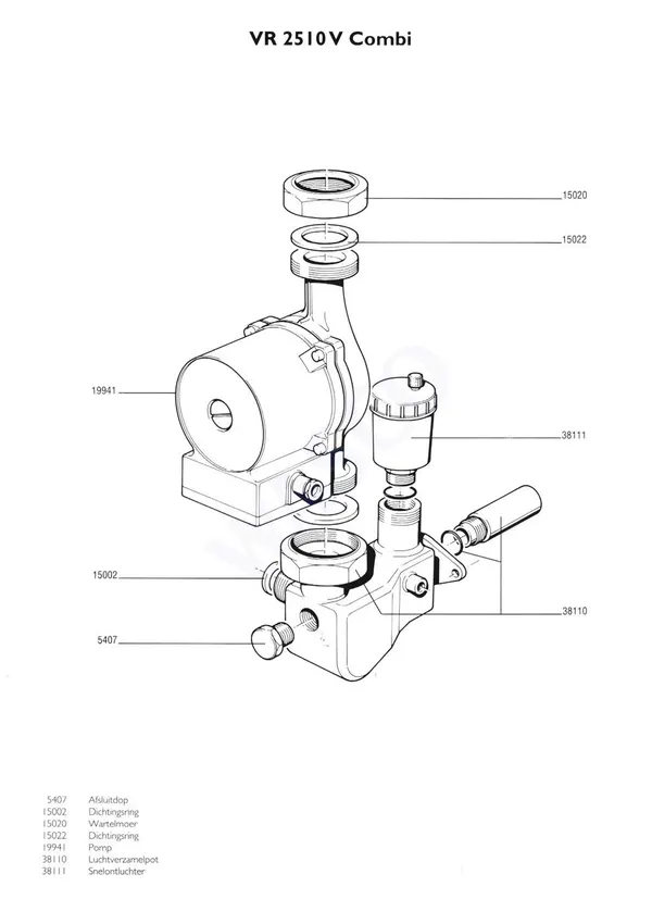 Exploded view Nefit (Bosch) VR 2510V Combi: Pomp