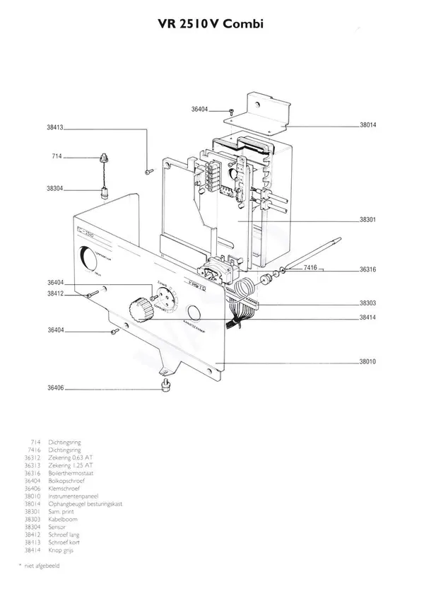Exploded view Nefit (Bosch) VR 2510V Combi: Regelkast