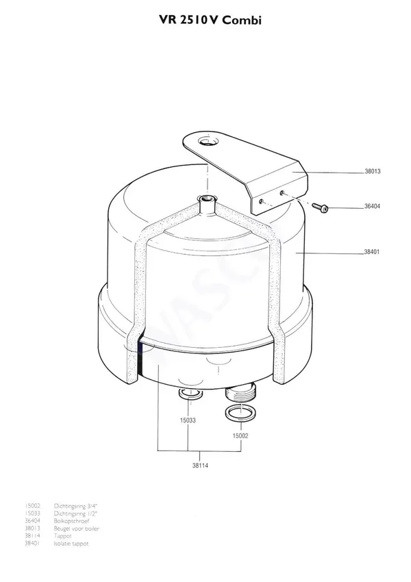 Exploded view Nefit (Bosch) VR 2510V Combi: Tappot