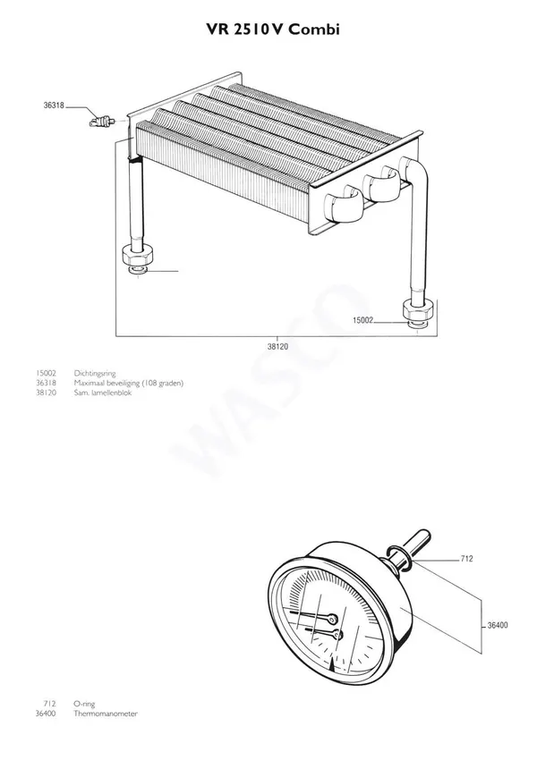 Exploded view Nefit (Bosch) VR 2510V Combi: Wisselaar