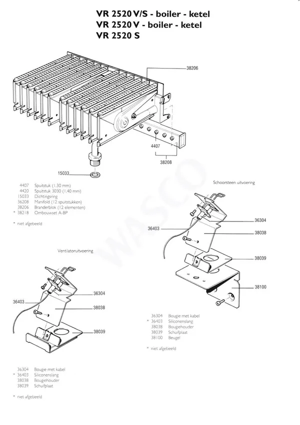 Exploded view Nefit (Bosch) VR 2520S Combi: Brander