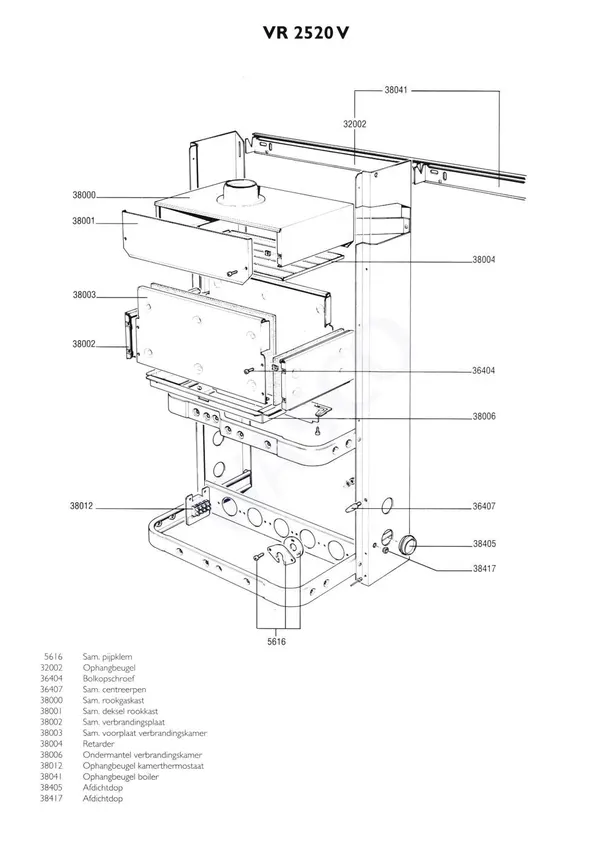 Exploded view Nefit (Bosch) VR 2520S Combi: Frame