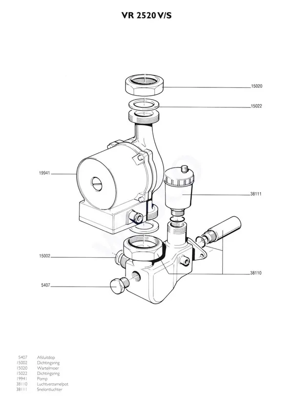 Exploded view Nefit (Bosch) VR 2520S Combi: Pomp