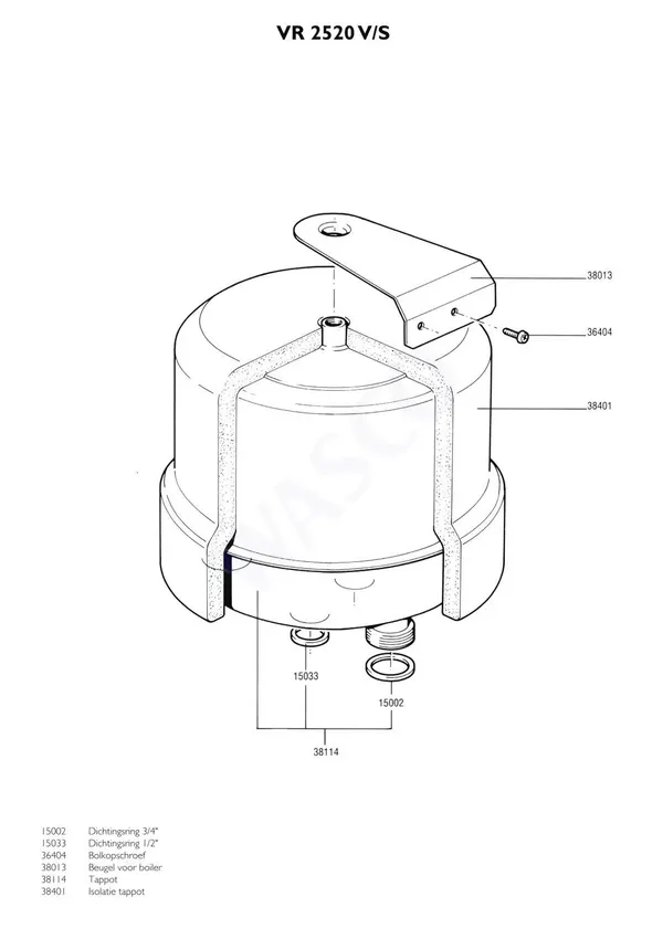 Exploded view Nefit (Bosch) VR 2520S Combi: Tappot