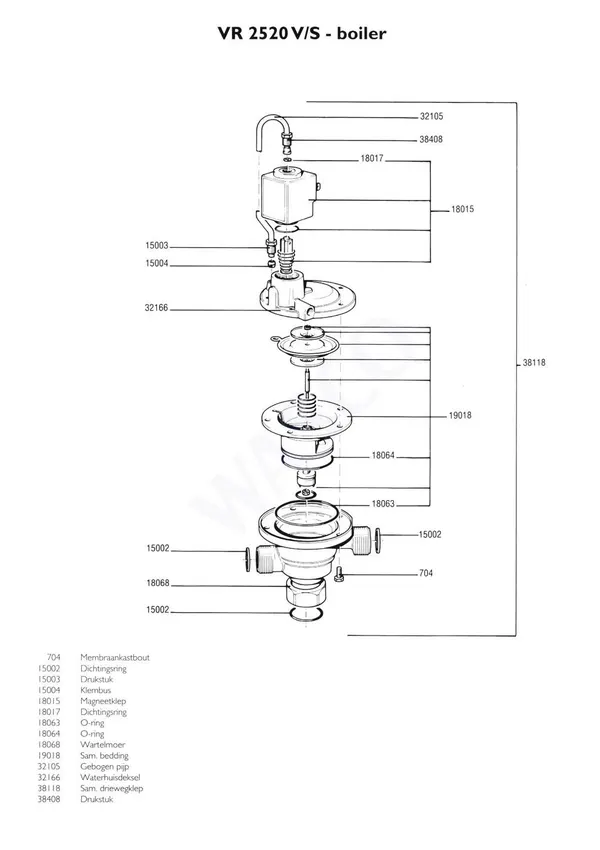 Exploded view Nefit (Bosch) VR 2520V Boiler: 3 wegklep
