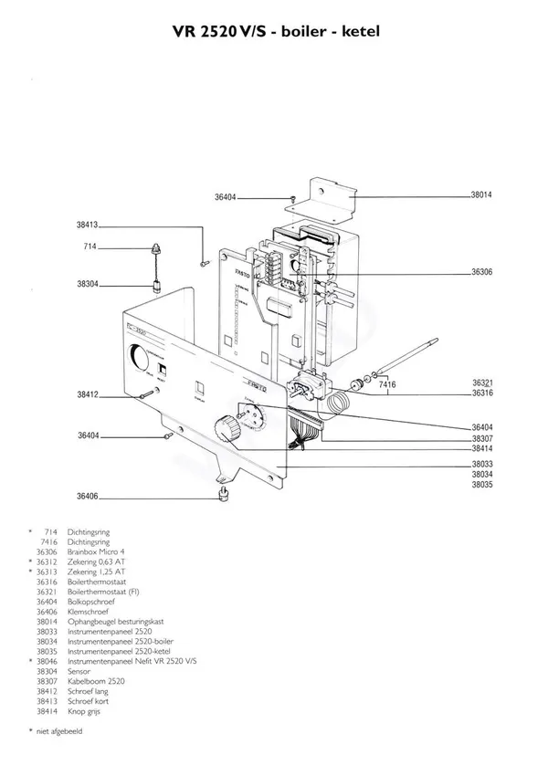 Exploded view Nefit (Bosch) VR 2520V Boiler: Regelkast