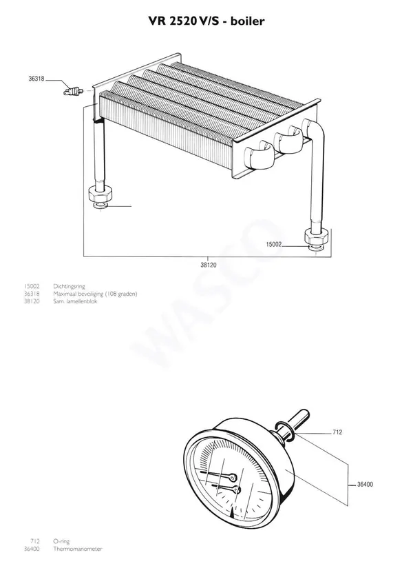 Exploded view Nefit (Bosch) VR 2520V Boiler: Wisselaar