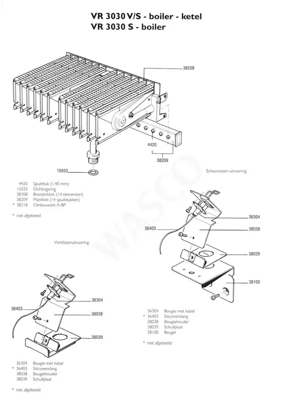 Exploded view Nefit (Bosch) VR 3030S Combi: Brander
