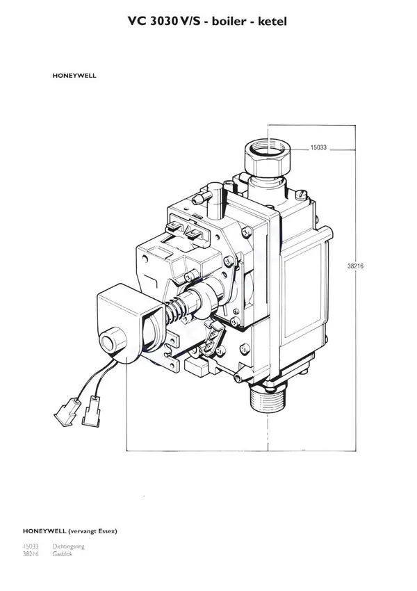 Exploded view Nefit (Bosch) VR 3030V Boiler: Gasblok