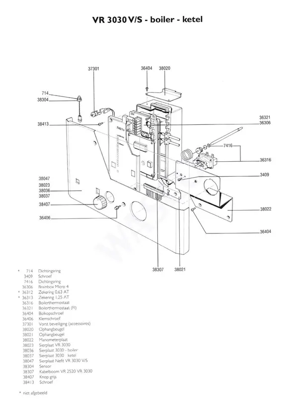 Exploded view Nefit (Bosch) VR 3030V Combi: Regelkast