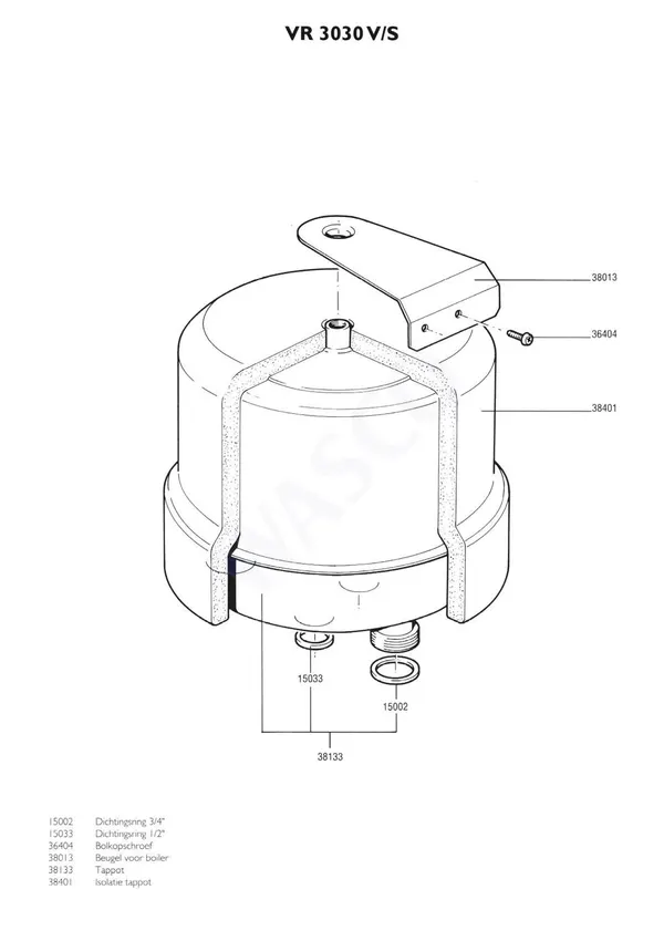 Exploded view Nefit (Bosch) VR 3030V Combi: Tappot