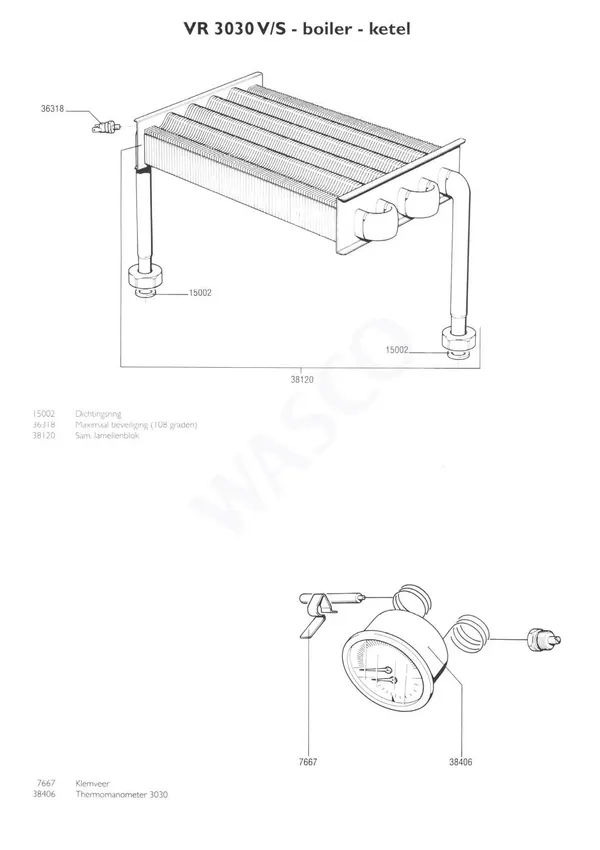 Exploded view Nefit (Bosch) VR 3030V Combi: Wisselaar