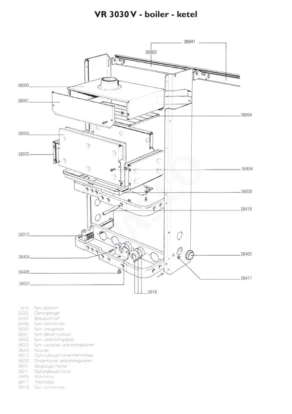 Exploded view Nefit (Bosch) VR 3030V Ketel: Frame
