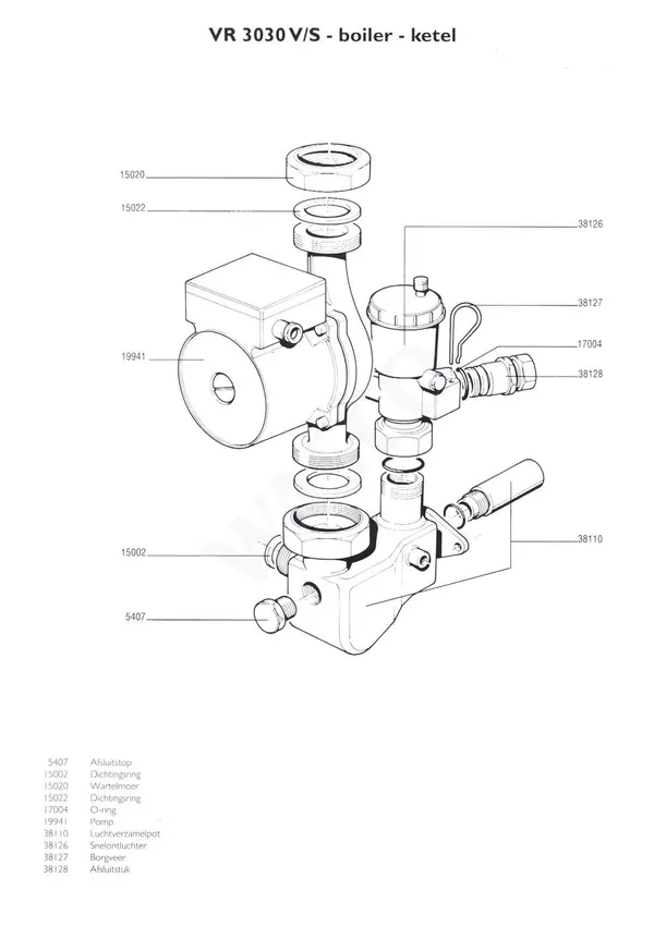 Exploded view Nefit (Bosch) VR 3030V Ketel: Pomp
