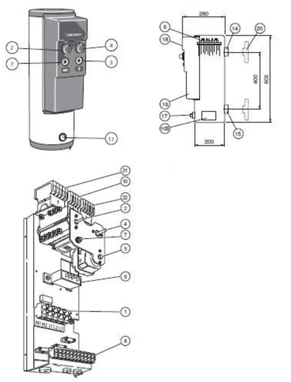 Exploded view Nibe Elk 213: Totaaloverzicht