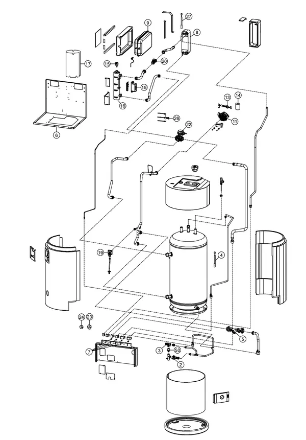 Exploded view Panasonic WH-ADC0309H3E5: Binnenunit