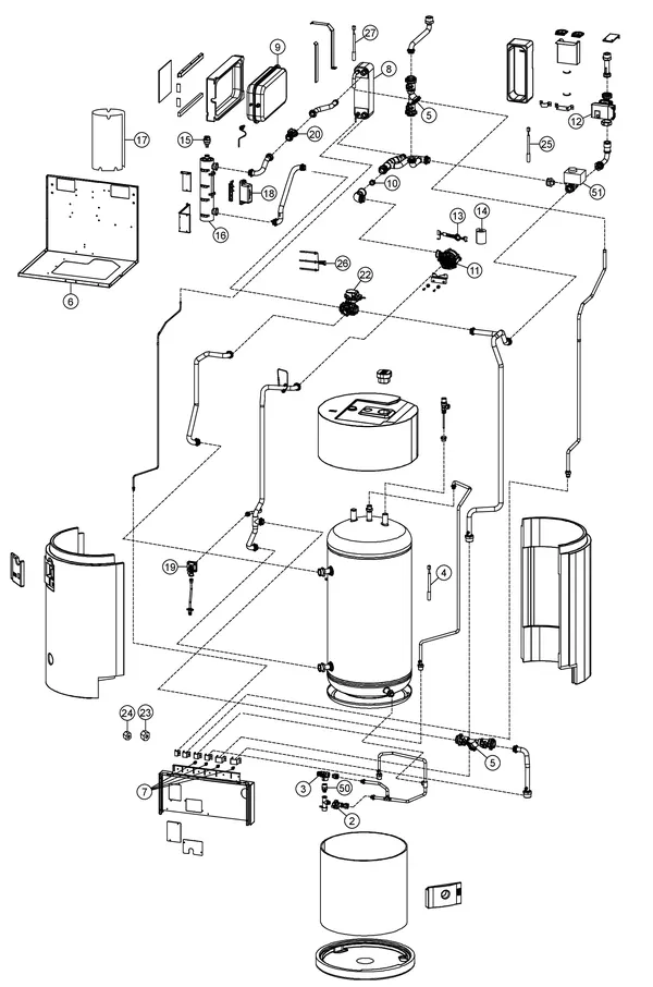 Exploded view Panasonic WH-ADC0309H3E5B: Binnenunit