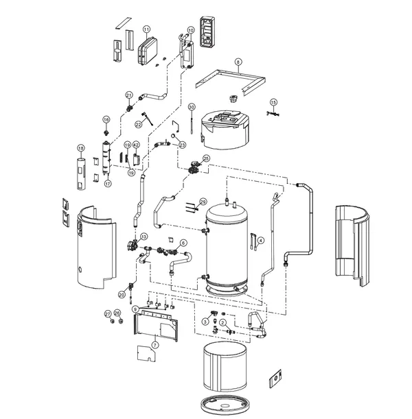 Exploded view Panasonic WH-ADC0309J3E5: Binnenunit