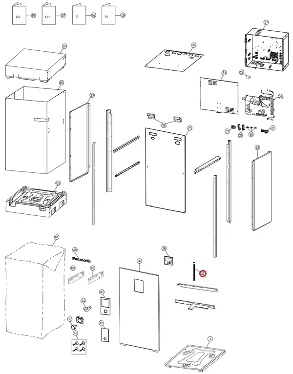 Exploded view Panasonic WH-ADC1216H6E5C: Manteldelen
