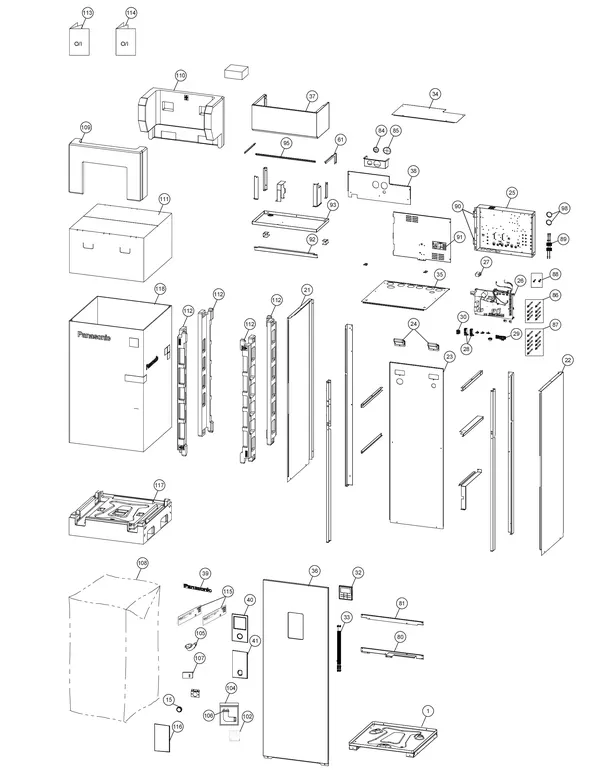 Exploded view Panasonic WH-ADF0309J3E5CM: Manteldelen