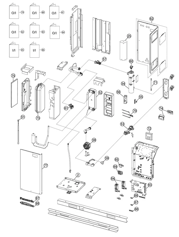 Exploded view Panasonic WH-MDC05H3E5: Water system