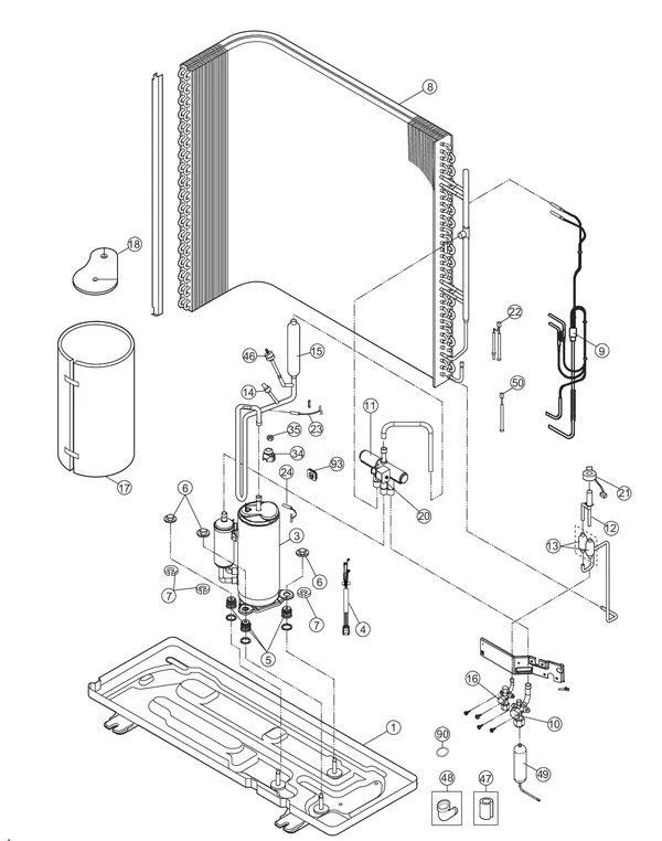 Exploded view Panasonic WH-MDC07J3E5: Refrigerant system