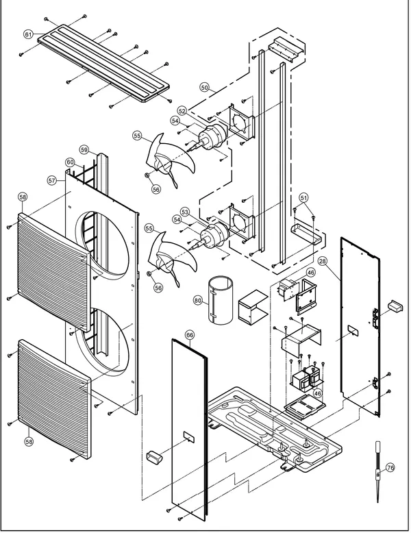 Exploded view Panasonic WH-MXC09J3E8: Refrigerant system