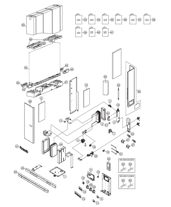 Exploded view Panasonic WH-MXC09J3E8: Water system