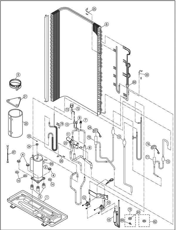 Exploded view Panasonic WH-MXC16H9E8: Refrigerant system