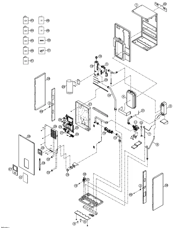 Exploded view Panasonic WH-SDC03H3E5-1: Binnenunit