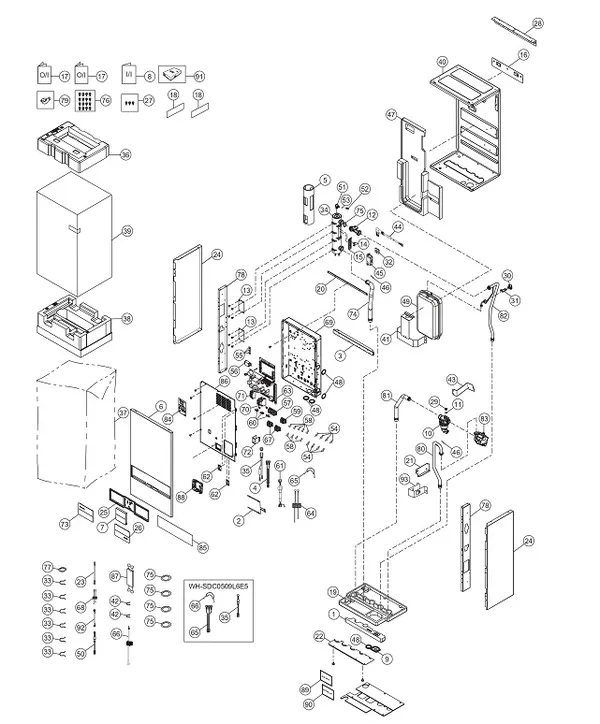 Exploded view Panasonic WH-SDC0509L6E5: Binnenunit