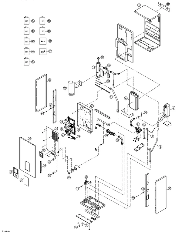 Exploded view Panasonic WH-SDC07H3E5-1: Binnenunit