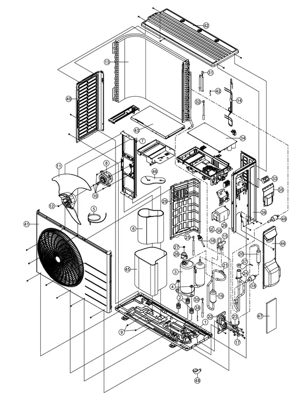 Exploded view Panasonic WH-UD03HE5-1: Buitenunit